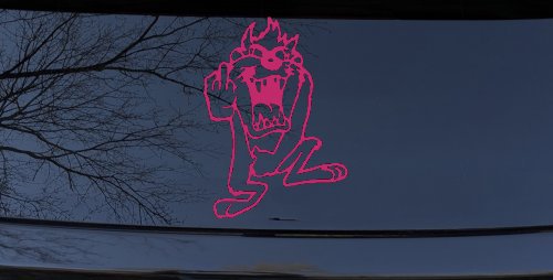 Taz Bird Cartoons Car or Truck Window Decal Sticker (Hot Pink)