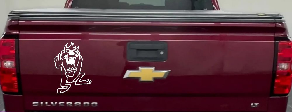 Taz Bird Cartoons Car or Truck Window Decal Sticker (White)