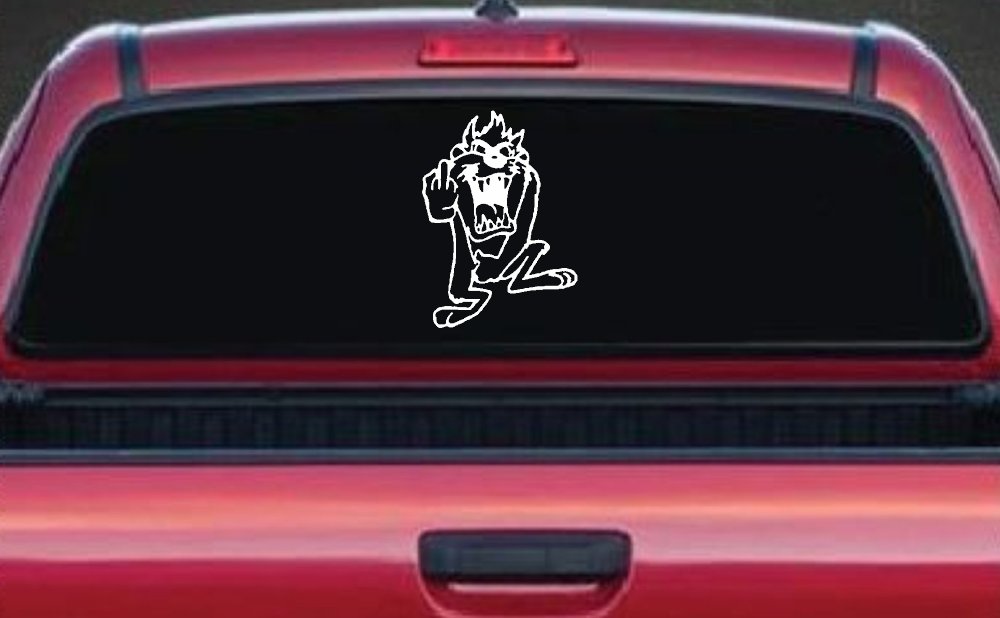 Taz Bird Cartoons Car or Truck Window Decal Sticker (White)