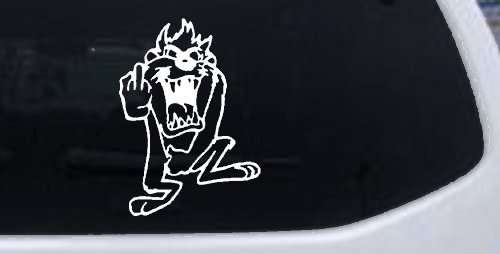 Taz Bird Cartoons Car or Truck Window Decal Sticker (White)