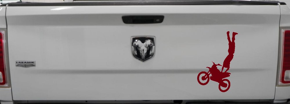 Moto X Rearseat Grab Car or Truck Window Decal Sticker (Burgundy)