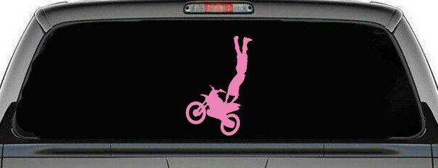 Moto X Rearseat Grab Car or Truck Window Decal Sticker (Pink)