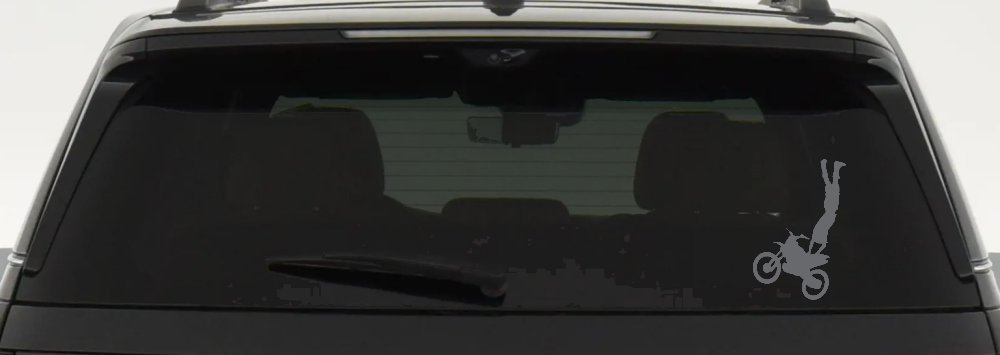 Moto X Rearseat Grab Car or Truck Window Decal Sticker (Silver)
