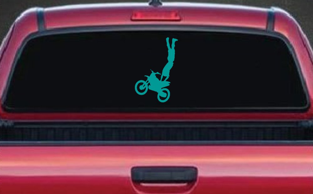 Moto X Rearseat Grab Car or Truck Window Decal Sticker (Turquoise)