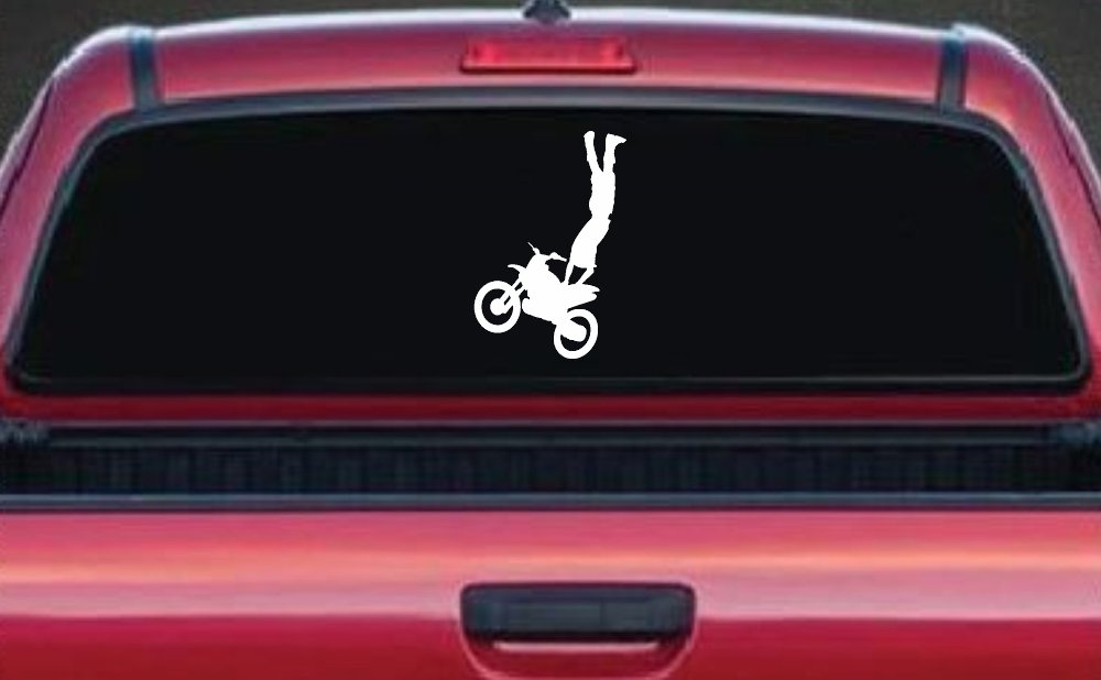 Moto X Rearseat Grab Car or Truck Window Decal Sticker (White)