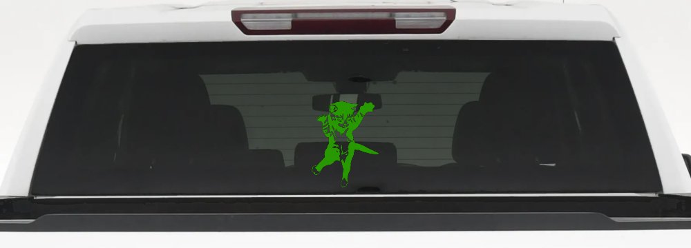 Cat Pounce Animals Car or Truck Window Decal Sticker (Lime)