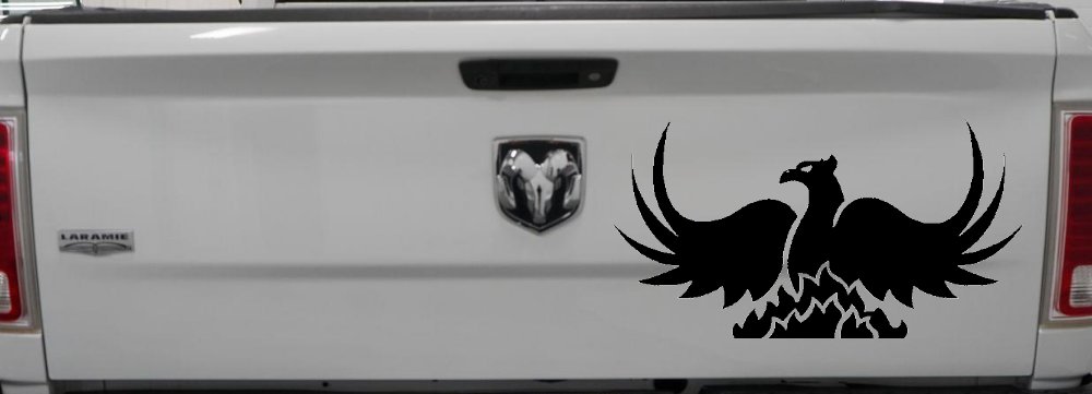 Tribal Phoenix Car or Truck Window Decal Sticker (Black)