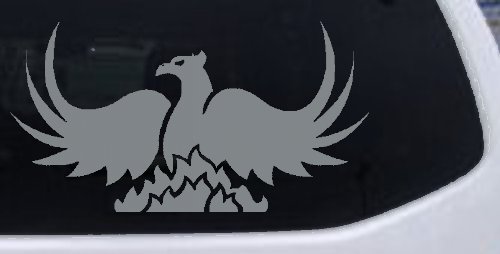 Tribal Phoenix Car or Truck Window Decal Sticker (Telegrey)