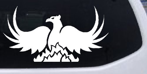Tribal Phoenix Car or Truck Window Decal Sticker (White)