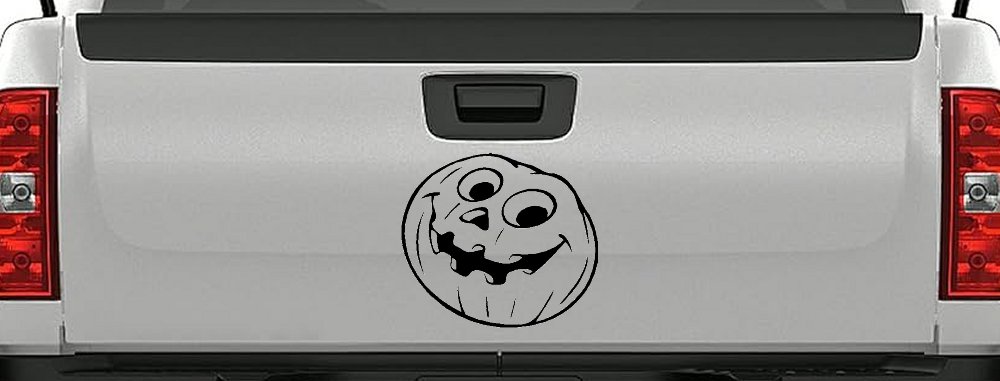 Jack O Lantern Halloween Car or Truck Window Decal Sticker (Black)