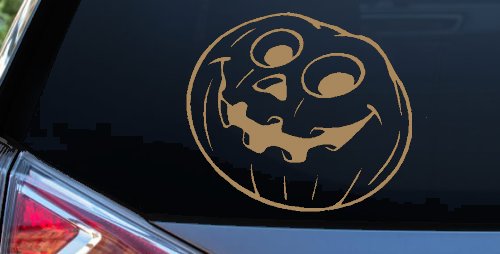 Jack O Lantern Halloween Car or Truck Window Decal Sticker (Light Brown)