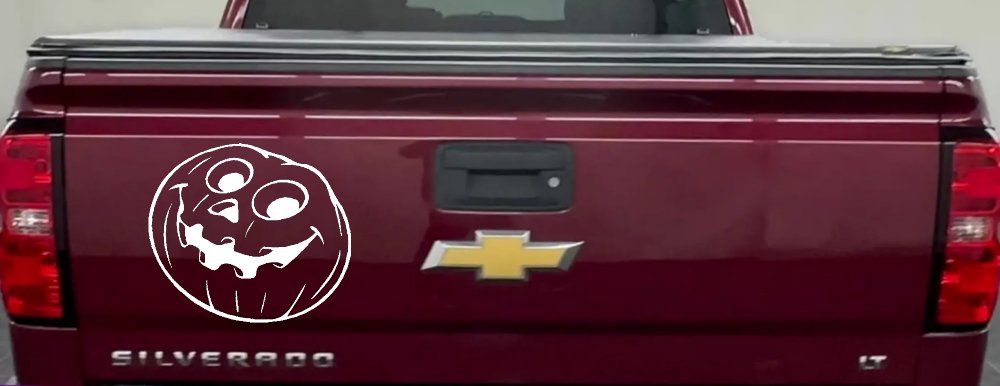 Jack O Lantern Halloween Car or Truck Window Decal Sticker (White)