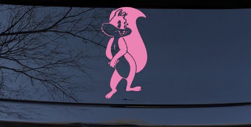 Penelope the Skunk Cartoons Car or Truck Window Decal Sticker (Pink)