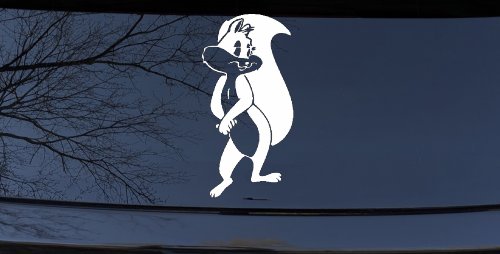 Penelope Skunk Decal for Car or Truck Window Fun Vinyl Sticker (White)