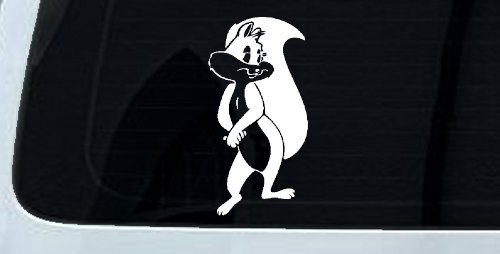 Penelope the Skunk Cartoons Car or Truck Window Decal Sticker (White)
