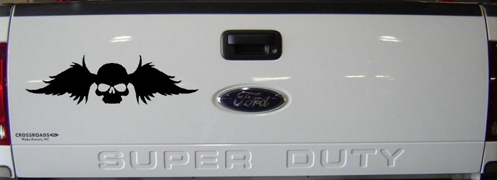 Skull with Wings Biker Car or Truck Window Decal Sticker