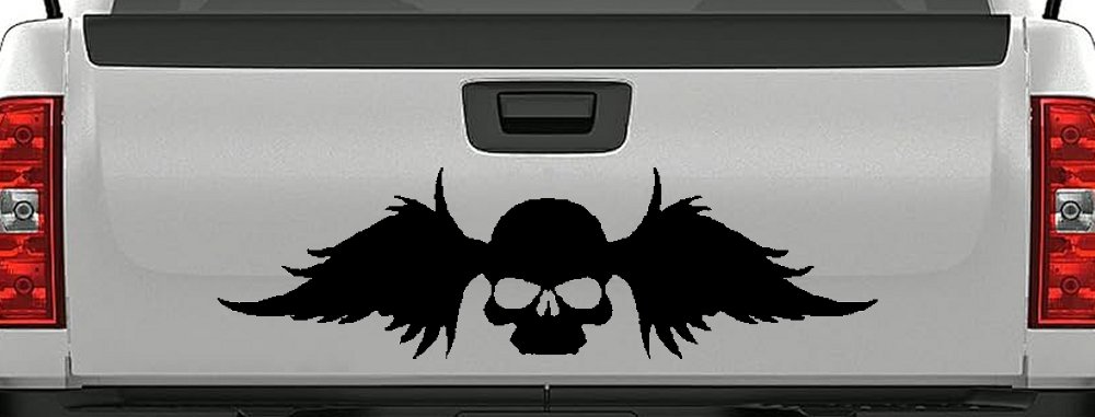 Skull with Wings Biker Car or Truck Window Decal Sticker