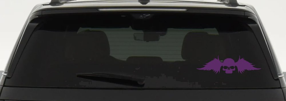 Skull with Wings Biker Car or Truck Window Decal Sticker
