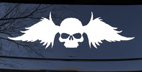 Skull with Wings Biker Car or Truck Window Decal Sticker