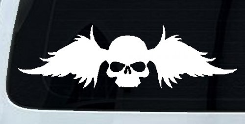 Skull with Wings Biker Car or Truck Window Decal Sticker