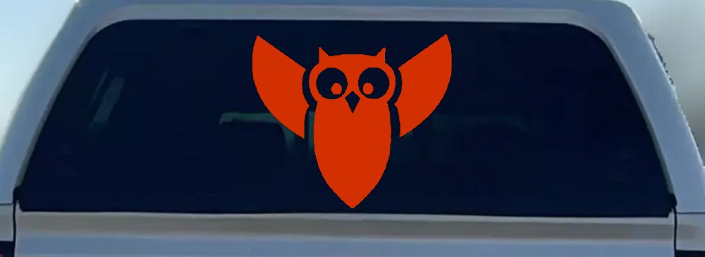 Native American Indian Owl Car or Truck Window Decal Sticker (Orange Red)