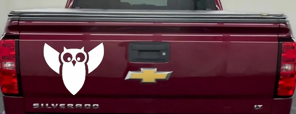 Native American Indian Owl Car or Truck Window Decal Sticker (White)