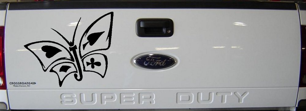Tribal Poker Butterfly Butterflies Car or Truck Window Decal Sticker (Black)
