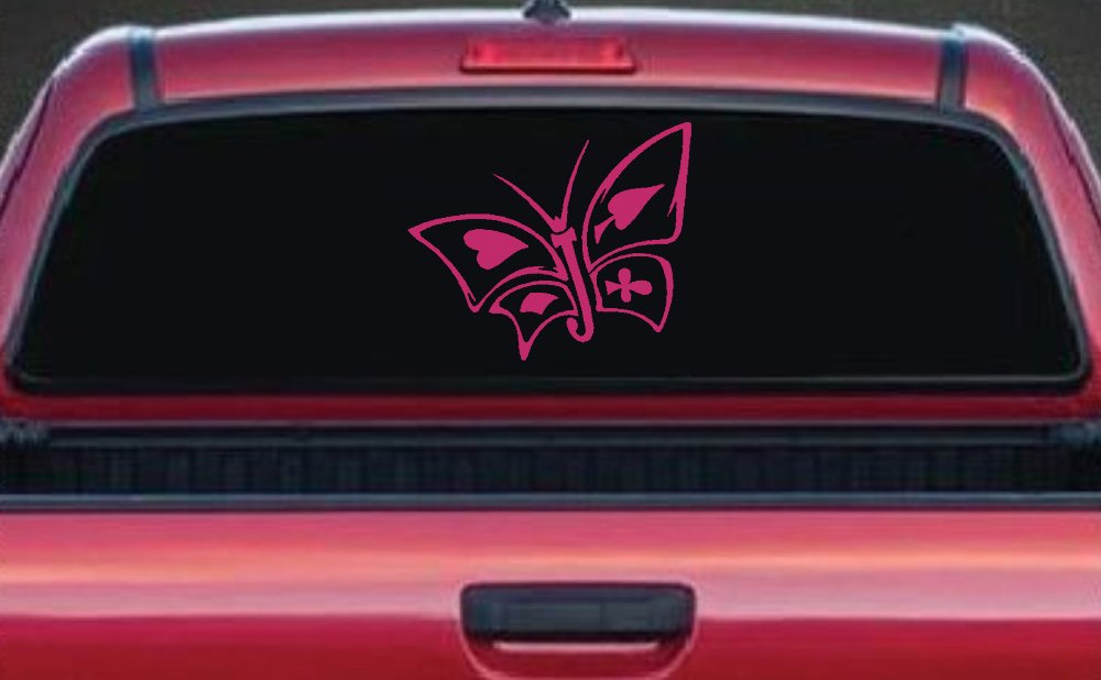 Tribal Poker Butterfly Butterflies Car or Truck Window Decal Sticker