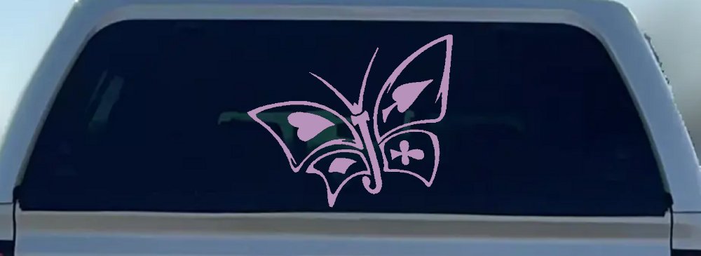 Tribal Poker Butterfly Butterflies Car or Truck Window Decal Sticker