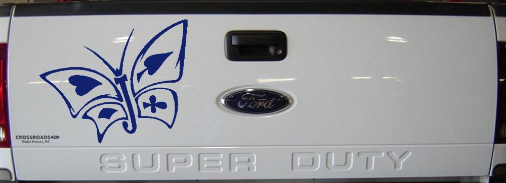 Tribal Poker Butterfly Butterflies Car or Truck Window Decal Sticker (Navy)