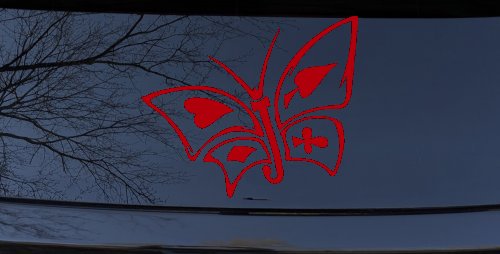 Tribal Poker Butterfly Butterflies Car or Truck Window Decal Sticker