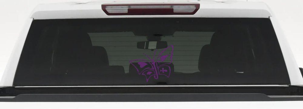 Tribal Poker Butterfly Butterflies Car or Truck Window Decal Sticker (Violet)
