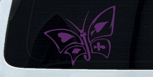 Tribal Poker Butterfly Car Truck Window Vinyl Decal Sticker Art (Violet)