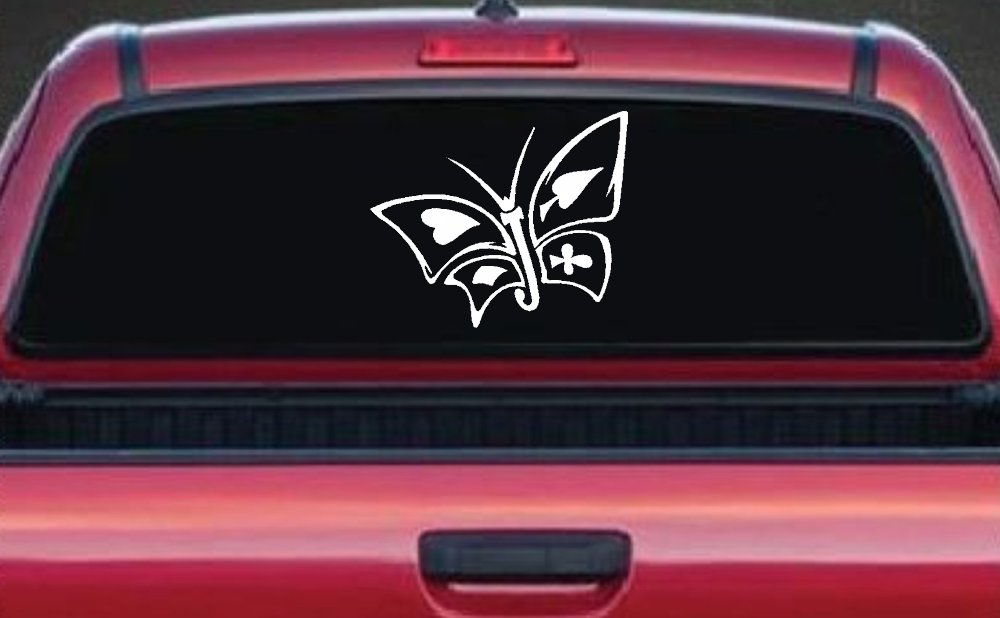 Tribal Poker Butterfly Butterflies Car or Truck Window Decal Sticker