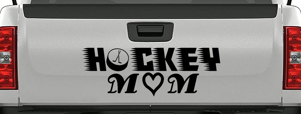 Hockey Mom Sports Car or Truck Window Decal Sticker (Black)
