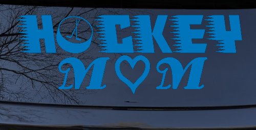 Hockey Mom Sports Car or Truck Window Decal Sticker (Sky Blue)