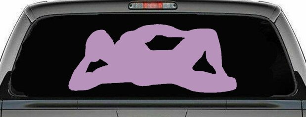 Mudflap Man Car or Truck Window Decal Sticker (Lilac)