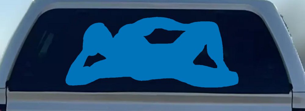 Mudflap Man Car or Truck Window Decal Sticker (Sky Blue)