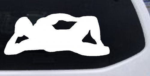 Mudflap Man Car or Truck Window Decal Sticker (White)