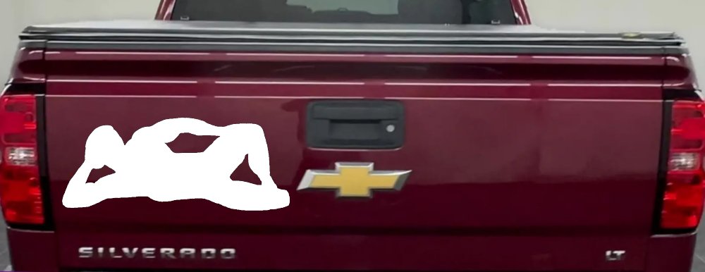Mudflap Man Car or Truck Window Decal Sticker (White)