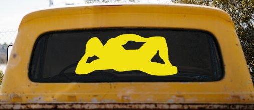 Mudflap Man Car or Truck Window Decal Sticker (Yellow)