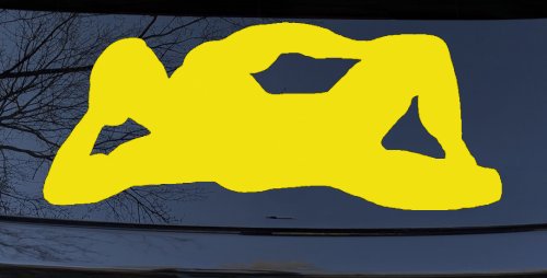 Mudflap Man Car or Truck Window Decal Sticker (Yellow)