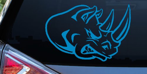 Bad Rhino Animals Car or Truck Window Decal Sticker (Blue)