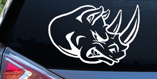 Bad Rhino Animals Car or Truck Window Decal Sticker (White)