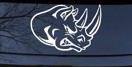 Bad Rhino Animals Car or Truck Window Decal Sticker (White)