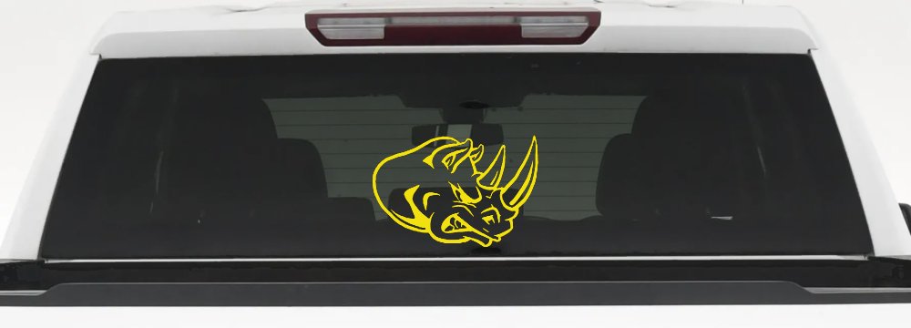 Bad Rhino Animals Car or Truck Window Decal Sticker (Yellow)