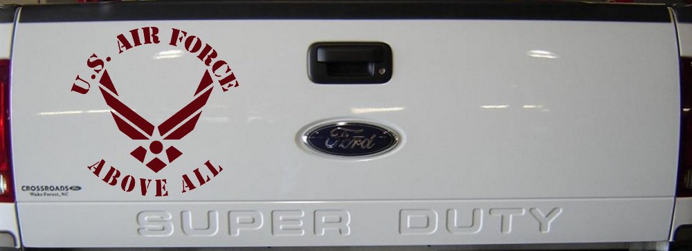 US Air Force Above All Decal - Car Truck Window Vinyl Sticker (Purple Red)