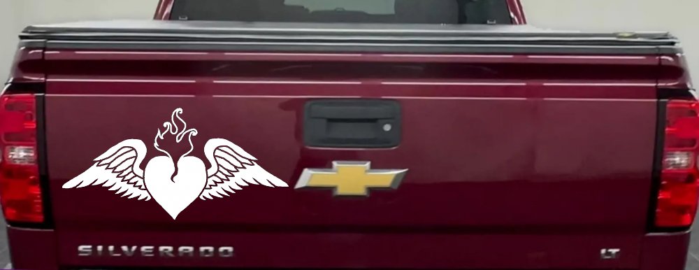 Heart With Wings Car or Truck Window Decal Sticker