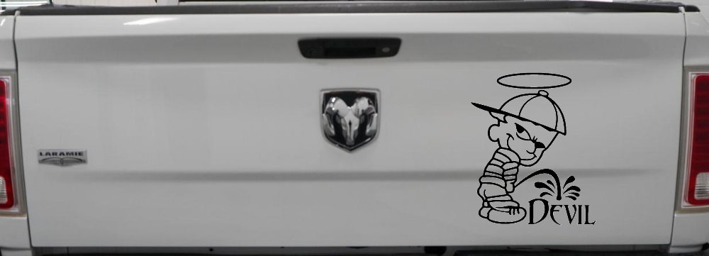 Pee On Devil Christian Car or Truck Window Decal Sticker