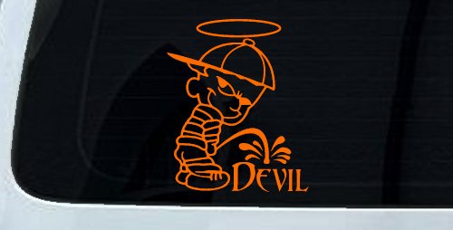 Pee On Devil Christian Car or Truck Window Decal Sticker